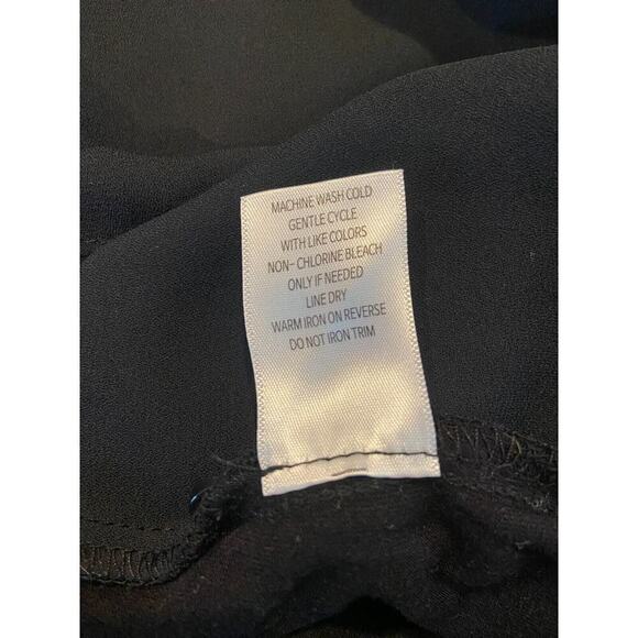 Fortune + Ivy Mixed Material Tie-Front Cap Sleeve Blouse, Size Small - Picture 7 of 7